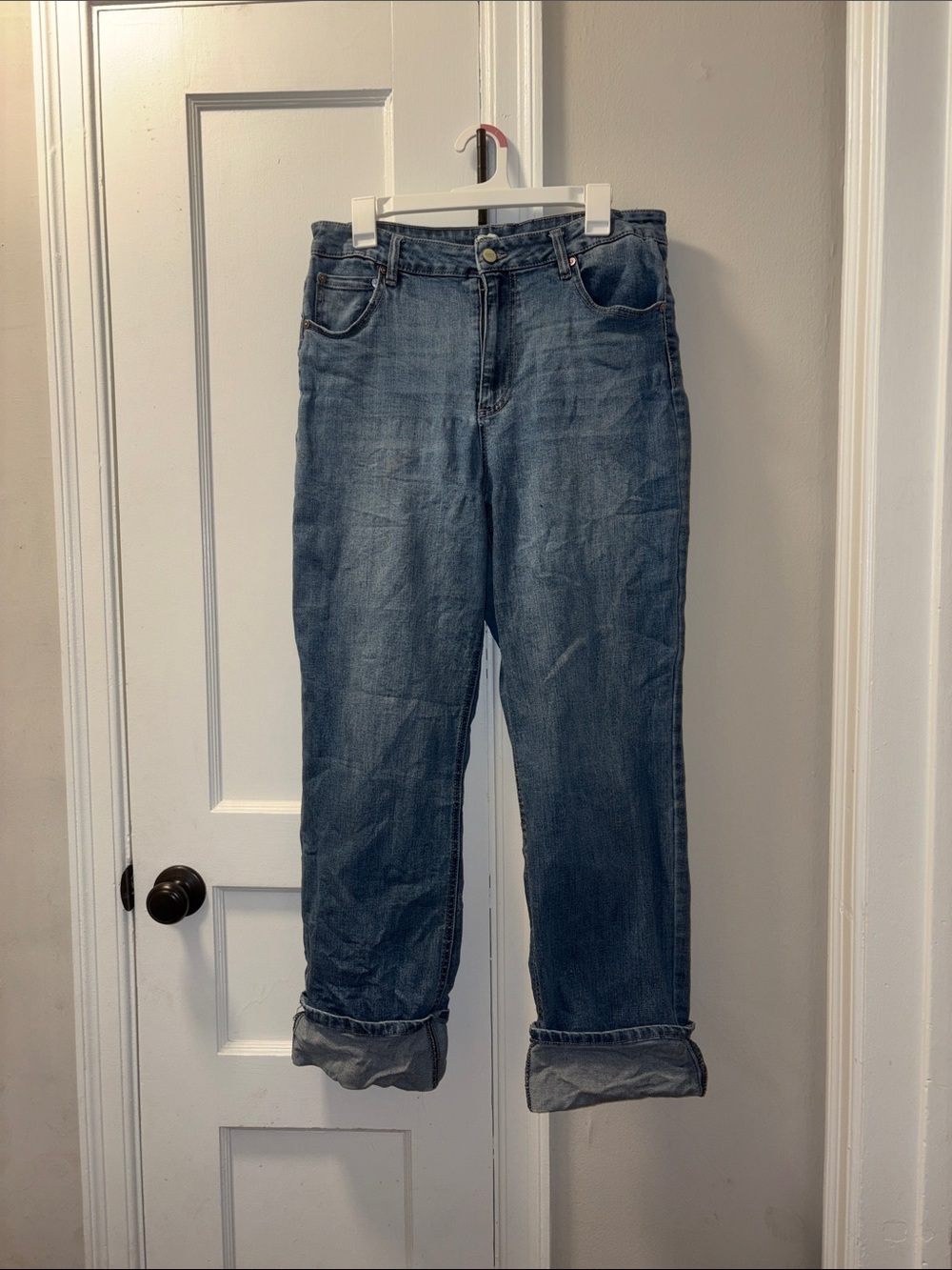 Oat New York Washed Blue Wide-Leg Flare Jeans